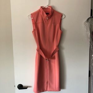 Tommy Hilfiger Pink Front Zip Sheath Dress